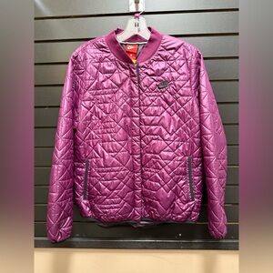 Nike Purple Quilted Bomber Jacket Women’s Size L Lightweight